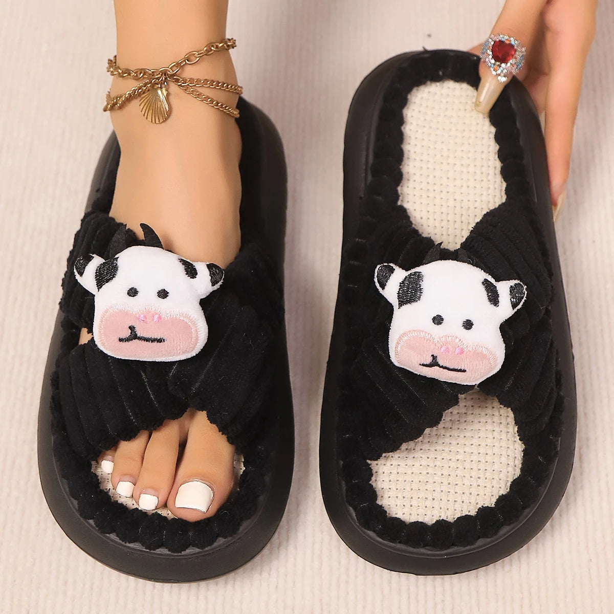 Home Open-Toe Cross Slippers