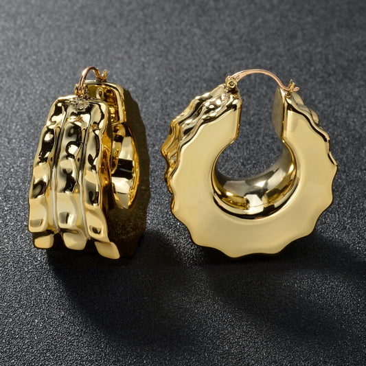 Hoop Gold Plated Italian Ornaments Luxury African Earrings