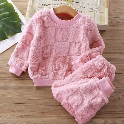 Autumn Winter Flange Long Sleeve Baby Kid Sleepwear