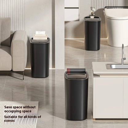 Large Capacity Bathroom Trash Can with Lid Odor