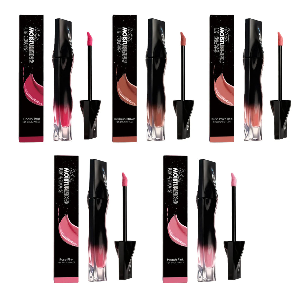 5 Colors Matte Lip Gloss Long-Lasting Waterproof Non Stick Cup Moisturizing Lipstick
