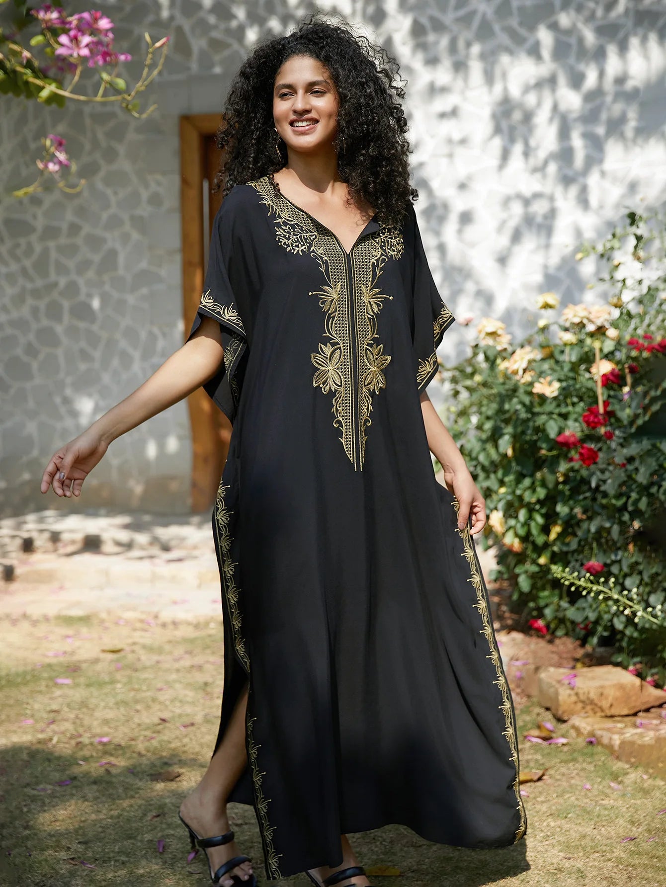 Swimsuit Cover Ups Short Sleeve Cover Up Kaftan Dresses