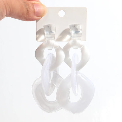 Acrylic Geometric Leopard Print Circle Earring