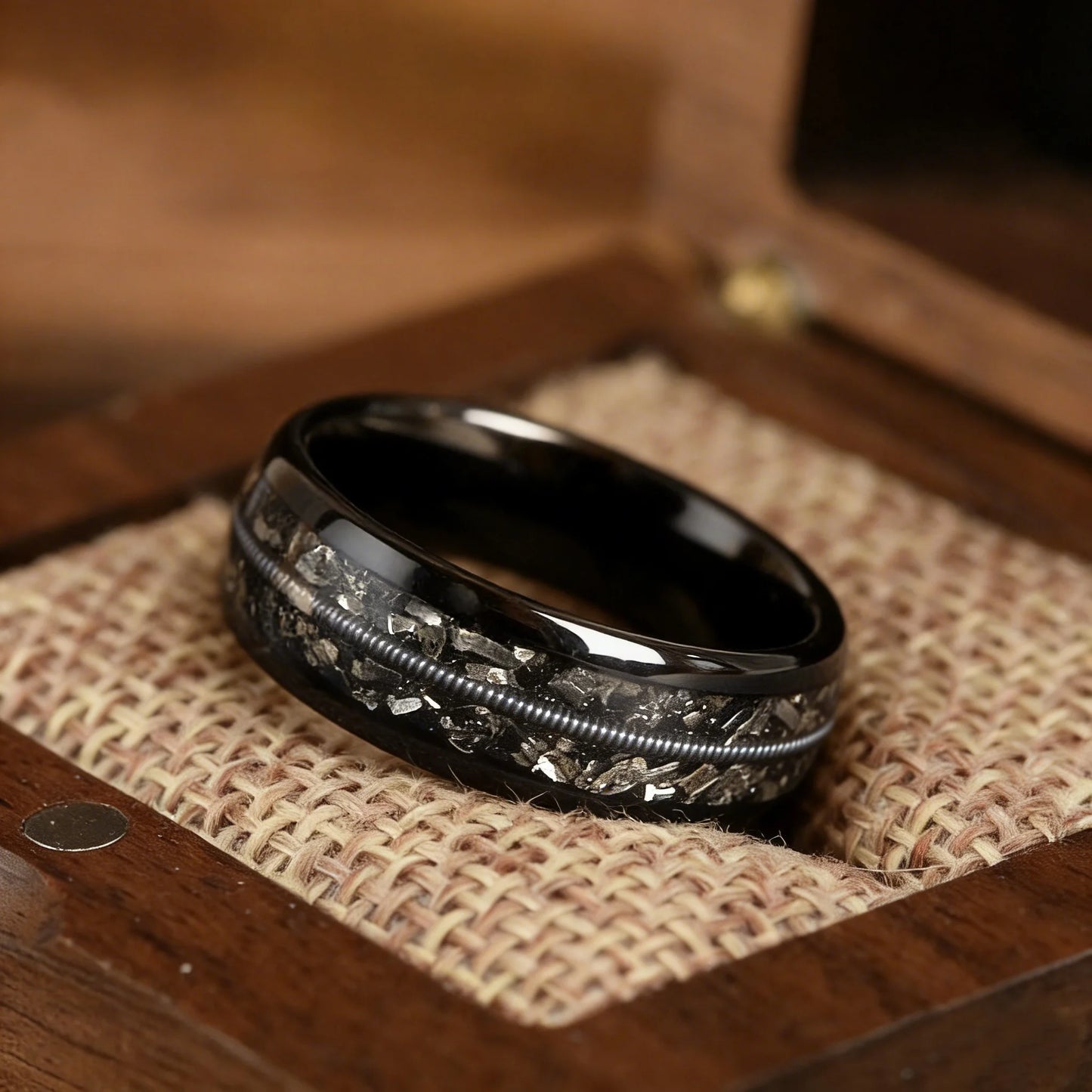 Black Stainless Steel Guitar String Rings