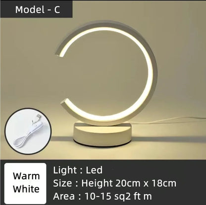 20CM LED Simple Circular Ring Table Lamp