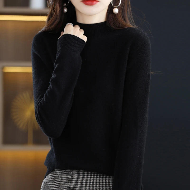 Wool Half-neck Cashmere Sweater