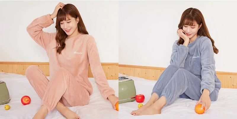 Thickened Loungewear Unisex Homewear Loose Pajama Sets
