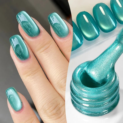 10ml Green Emerald Cat Magnetic Gel Eye Gel Polish Glass Bead Soak Off