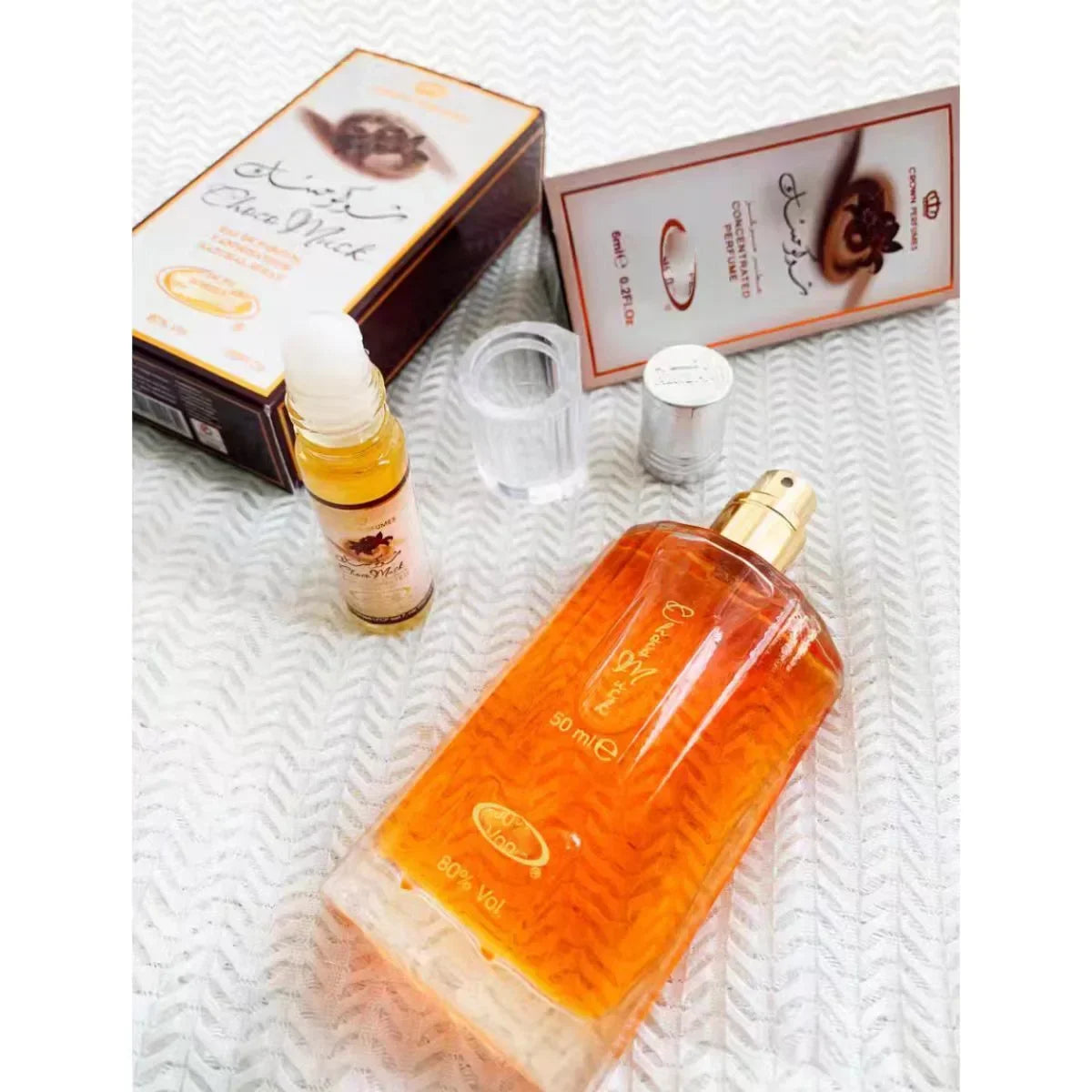 Perfume árabe de chocolate, rosa almizclada y vainilla