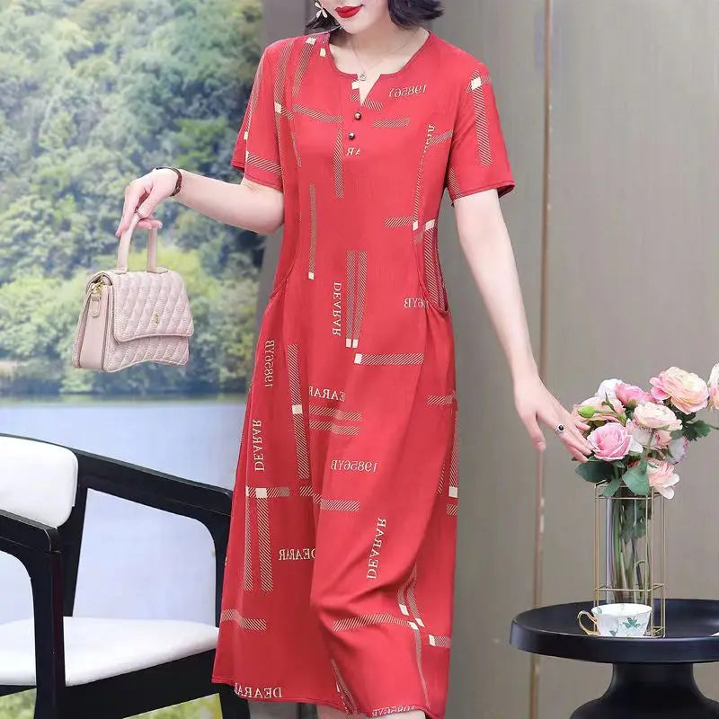 Bata informal de manga corta estilo boho, vestido largo