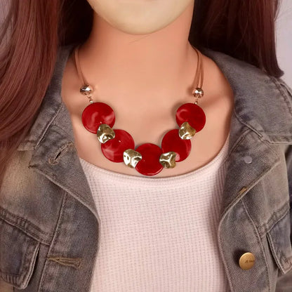 Bohemian Statement Acrylic Circular Pendants Necklace