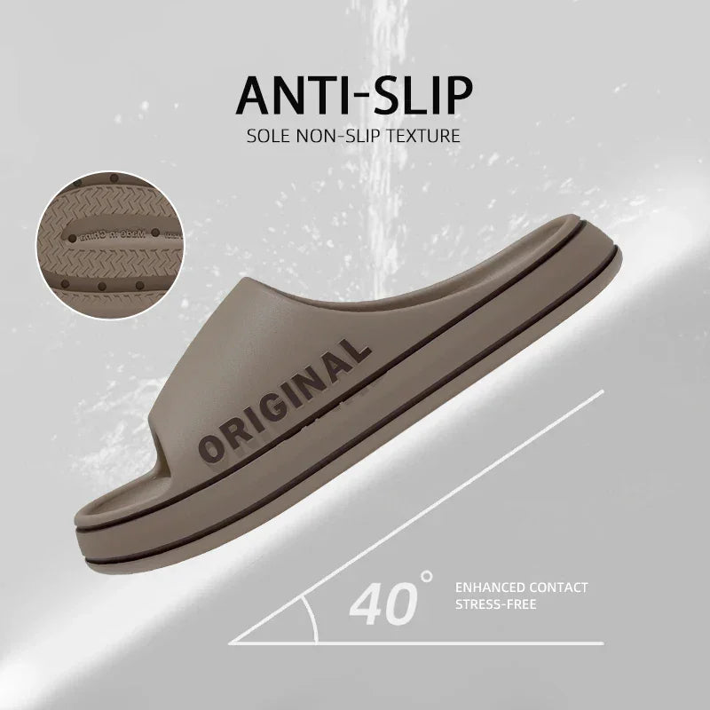 Letter Thick Sole Indoor Bathroom Anti Slip Slippers