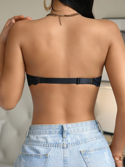 Strapless Lace Bra Front Closure Push-Up Bra Sexy Lingerie
