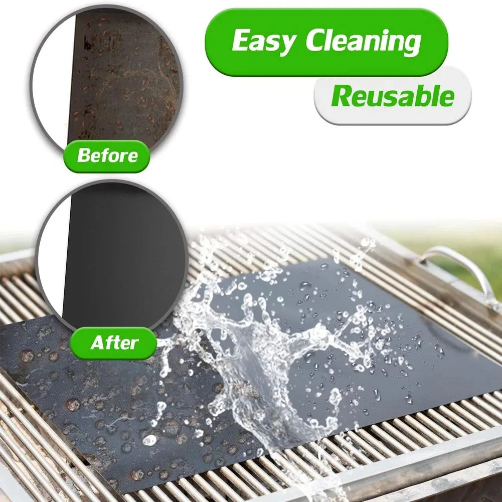 3-10 Pcs Non-stick BBQ Grill Mat 40*33cm Baking Mat BBQ Tools Cooking Grilling Sheet
