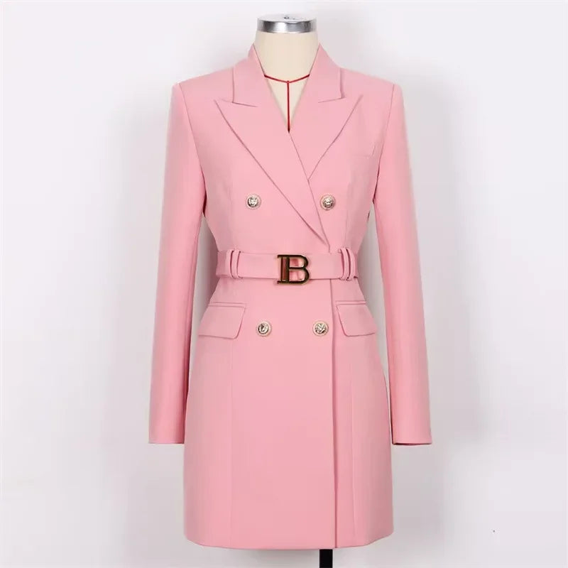 Long Sleeve Buttons Double Blazer Jacket