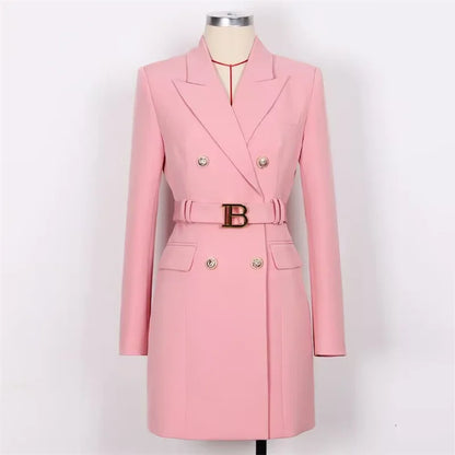 Long Sleeve Buttons Double Blazer Jacket