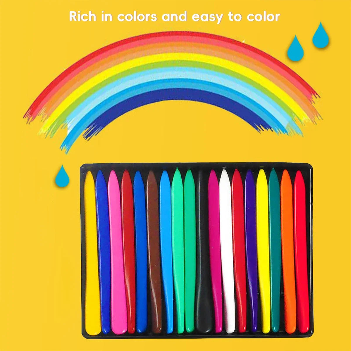 12-36 Color Washable Crayons Non-Toxic Erasable Triangular