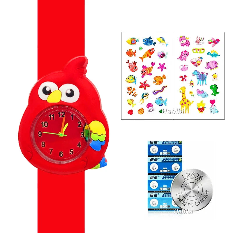 Slap Bracelet Clock Cartoon Kids Watches