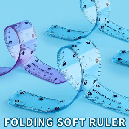 15/20/30 cm Transparent Soft Folding Straight Ruler