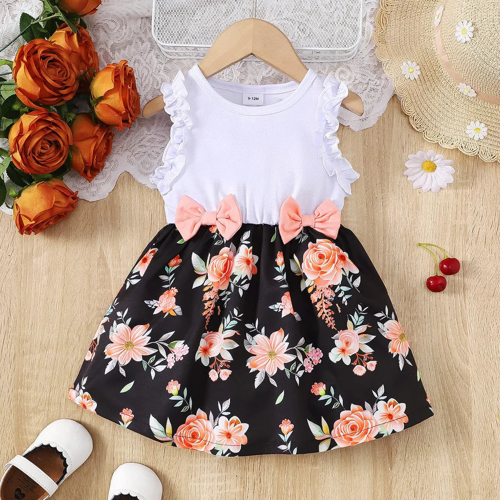 Baby Girl Floral Print Sleeveless Toddler  Dress