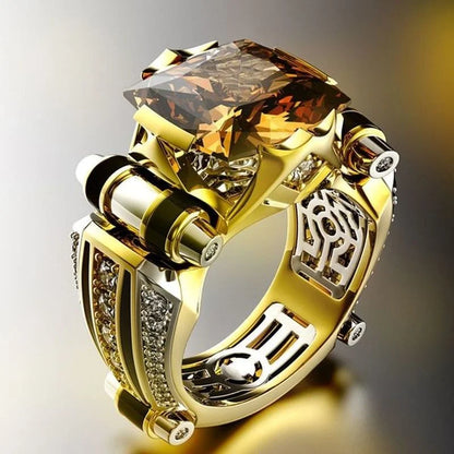 Vintage Gothic Stainless Steel Gold Fidget Ring