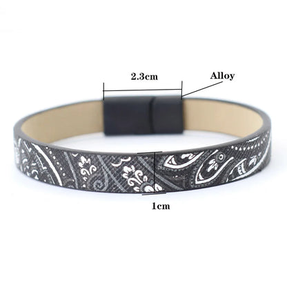 Premium PU Leather 3 Colors Printing Bangles Bracelet