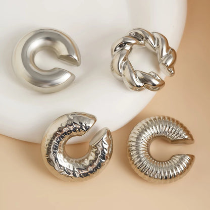 DANA C Shaped Acrylic Ear Round Earrings