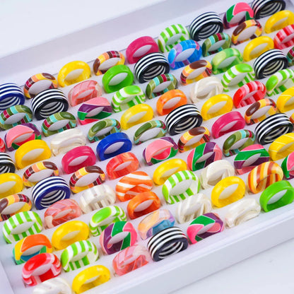 20Pcs/Lot Colorful Resin Acrylic Rings