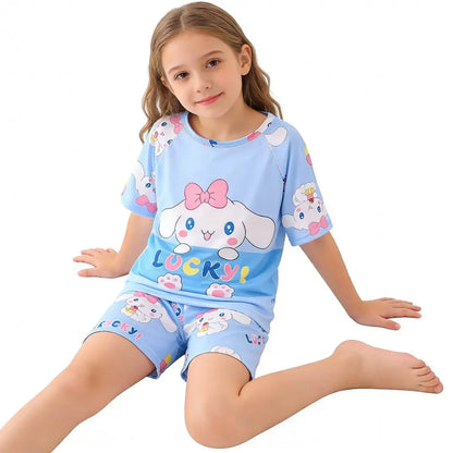 3 to 12 Years Girls Hello Kitty Cat Pajamas Sets