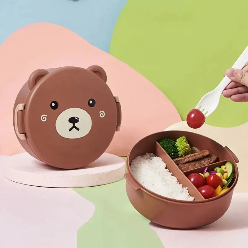 Cute Bear Lunch Box With Compartments Lunch Food Container