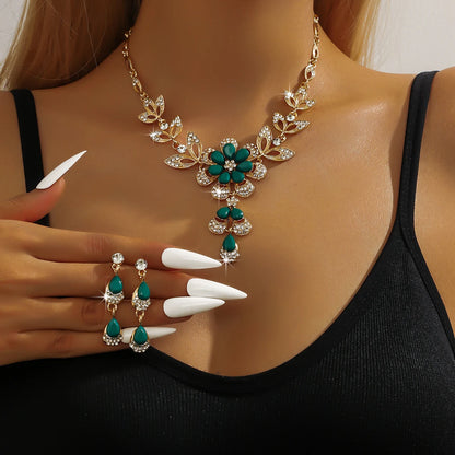 Flower Necklace Jewelry Set