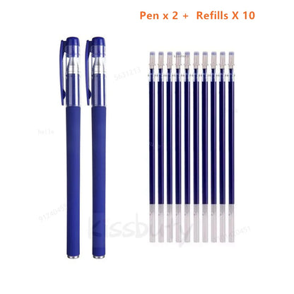 10/12/20/22Pcs Gel Pen Black/Blue ink 0.38/0.5/0.7mm Stationery