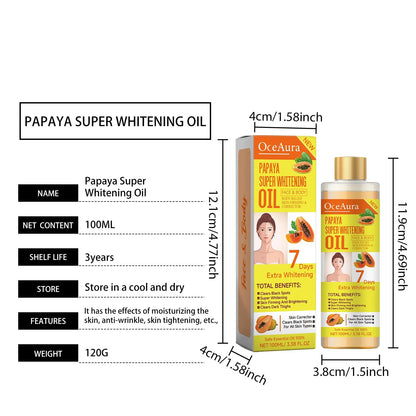 Aceite súper blanqueador de papaya para rostro y cuerpo