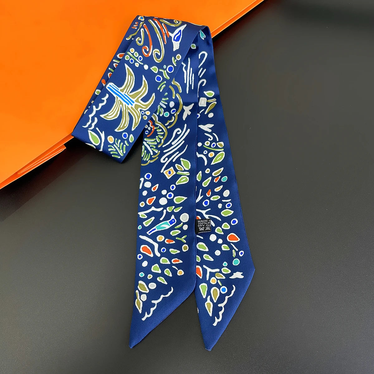 Zebra In Flowers Scarf Luxury Silk Scarf Hair Headband Foulard Skinny Scarves