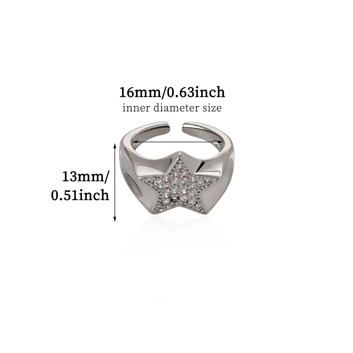 Zircon Star Knot Gold Stainless Steel Geometric Rings