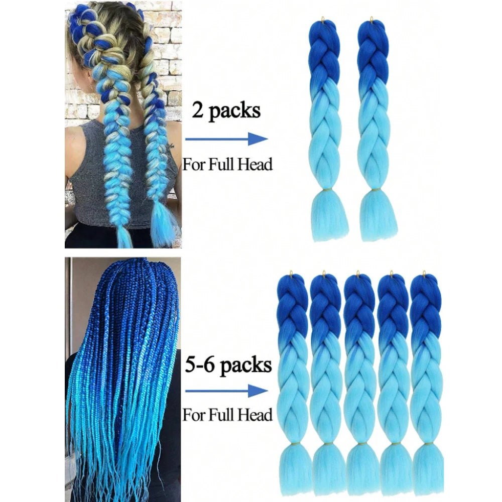 Braiding Hair Pre-stretched Purple Hair Extensions