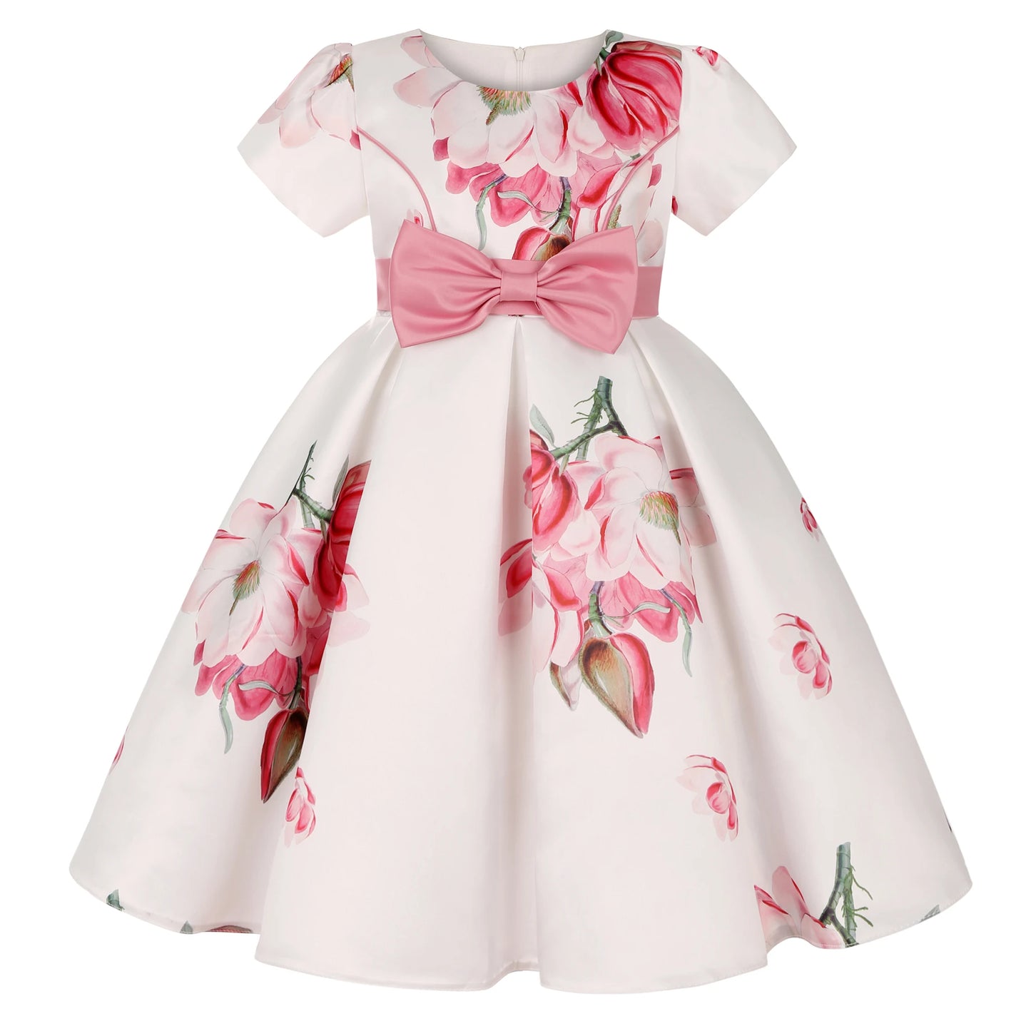 Bow Print Flower Baby Day Pompadour Catwalk Princess Dres