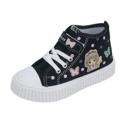Multi Colored Cartoon Mid Canvas Shoe
