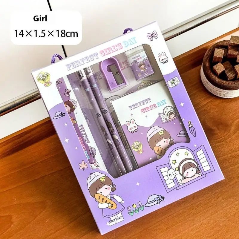 6Pcs/Set Cute Cartoon Capybara Pencil Stationery Set