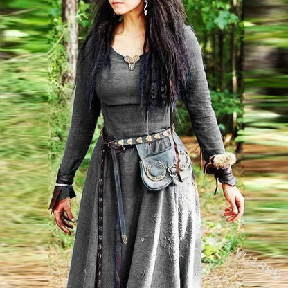 Lisdino Medieval Long Sleeve Maxi Robe Dress