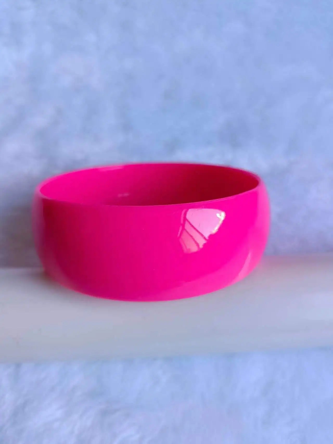 Colorful Candy Acrylic Wide Face Bangle Bright and Exaggerated Resin Bracelet