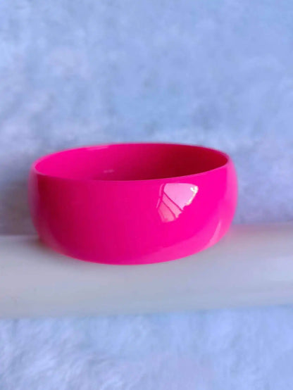 Colorful Candy Acrylic Wide Face Bangle Bright and Exaggerated Resin Bracelet