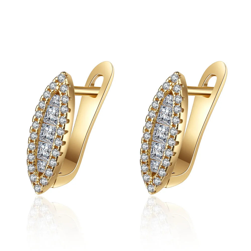 925 Silver Needle Princess Crystal Square Zircon Drop Earrings