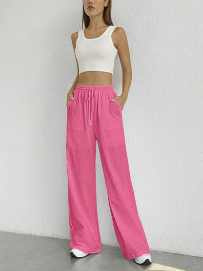 Drawstring Wide Leg Pants