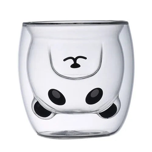 Cute Bear Double-layer Coffee Mug Double Glass Cup with Handle Mug