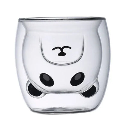 Cute Bear Double-layer Coffee Mug Double Glass Cup with Handle Mug