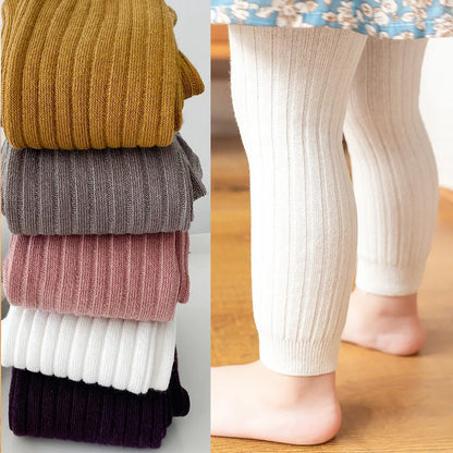 1-6 Years Girls Toddler Baby Basic Ribbed Sweater and Leggings Footless Pants