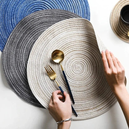 4/6pcs Round Table Mat Woven Bowl Pads