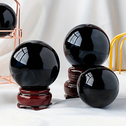 Natural Black Obsidian Sphere Healing Crystal Magic Ball