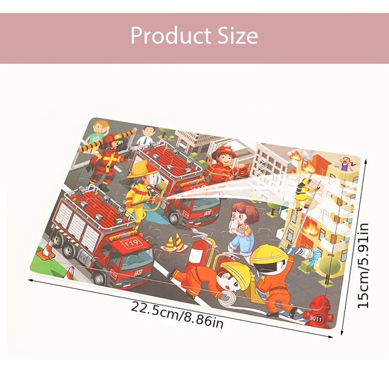 30 Pieces Wooden Jigsaw Puzzle Kids Cartoon Animal Puzzles Toys